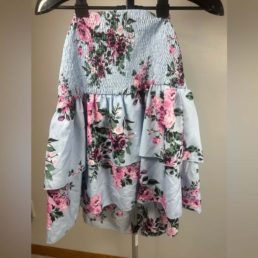 SHEIN curve Floral Strapless Halter top- Pink and Blue Size 4xl